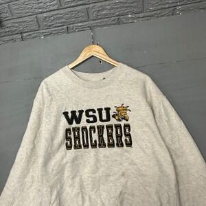 CI Sport Wichita State Shockers WSU Crewneck Sweatshirt Gray XL Embroidered